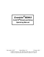 Предварительный просмотр 1 страницы Eventide BD960 Operating Manual