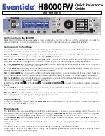 Eventide H8000FW Quick Reference Manual preview