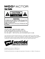 Eventide ModFactor User Manual preview