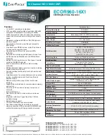 EverFocus ECOR960-16X1 Specifications preview