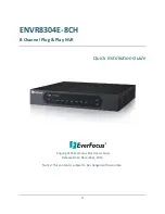 EverFocus ENVR8304E-8CH Quick Installation Manual preview