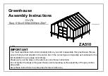 Preview for 1 page of Evergreen Greenhouses ZA510 Assembly Instructions Manual