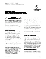 Preview for 1 page of Evergreen Solar Cedar Line Operation Manual