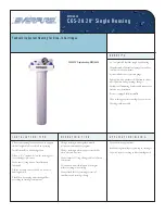 Preview for 1 page of Everpure CGS-20 20" Single Housing DEV9100-20 Specification Sheet