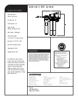 Предварительный просмотр 2 страницы Everpure Coldrink 2-MC System EV9328-02 Specification Sheet