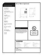 Предварительный просмотр 2 страницы Everpure Helia Water Appliance EV9318-50 Specification Sheet