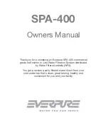 Everpure SPA-400 Owner'S Manual preview