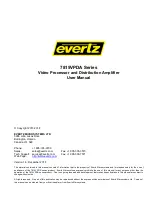 evertz 7815VPDA Series User Manual предпросмотр