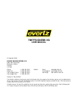 evertz 7847FS-EAES8-3G User Manual предпросмотр