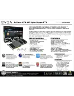 Предварительный просмотр 1 страницы EVGA GeForce GTX 480 Hydro Copper FTW Specification