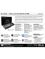 Предварительный просмотр 1 страницы EVGA GeForce GTX 580 Classified 3072MB Specification