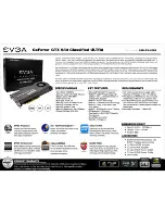 Предварительный просмотр 1 страницы EVGA GeForce GTX 580 Classified Ultra 3072MB Specification