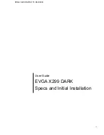 Предварительный просмотр 1 страницы EVGA X299 DARK Owner'S Manual