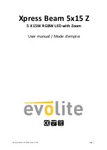 Предварительный просмотр 1 страницы Evolite Xpress Beam 5x15 Z User Manual