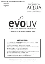 Предварительный просмотр 1 страницы Evolution Aqua evoUV evo110 Installation And Operating Manual