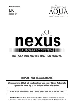 Preview for 1 page of Evolution Aqua NEXUS 220 Installation And Instruction Manual