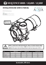 Предварительный просмотр 1 страницы Evolution Aqua Sequence 800 Installation And Service Manual