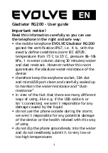 Preview for 1 page of Evolve Gladiator RG200 User Manual