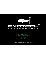 Evotech KTM 790 Duke Tail Tidy Installation Instructions Manual preview