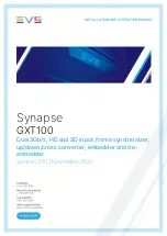 EVS Synapse GXT100 Installation And Operation Manual предпросмотр