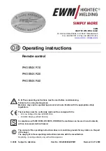 Preview for 1 page of EWM HIGHTEC WELDING PHOENIX R10 Operating Instructions Manual