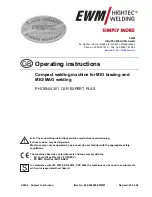 EWM PHOENIX 301 CAR EXPERT PULS Operating Instructions Manual preview