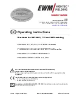 Предварительный просмотр 1 страницы EWM PHOENIX 301 EXPERT forceArc Operating Instructions Manual