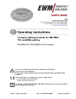 Предварительный просмотр 1 страницы EWM PHOENIX 333 PROGRESS PULS forceArc Operating Instructions Manual