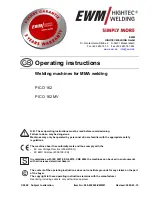 Предварительный просмотр 1 страницы EWM PICO 162 MV Operating Instructions Manual