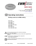 EWM PICO 230 CEL Operating Instructions Manual preview