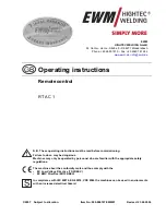 EWM RT AC 1 Operating Instructions Manual предпросмотр