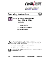 Preview for 1 page of EWM STICK 350 Operating Instructions Manual