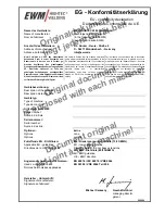 Preview for 2 page of EWM STICK 350 Operating Instructions Manual