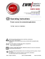 EWM TETRIX 1002 DC SYNERGIC Operating Instructions Manual предпросмотр