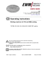 EWM TETRIX 270 AC/DC COMFORT activArc Operating Instructions Manual предпросмотр