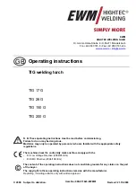 EWM TIG 150 G Operating Instructions Manual предпросмотр