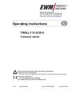 Предварительный просмотр 1 страницы EWM TROLLY 31-2 Operating Instructions Manual