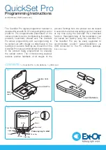 Ex-Or QuickSet Pro Programming Instructions предпросмотр