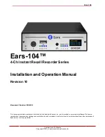 Preview for 1 page of Exacom Ears-104 Installation And Operation Manual