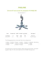 Exact solutions PAULINE TH-PROJ-UNI Manual preview