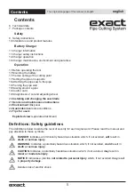 Preview for 5 page of eXact PipeCut 170 Operating Instructions Manual