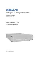 Preview for 1 page of exaSound e12 DAC Owner'S Manual