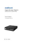 Предварительный просмотр 1 страницы exaSound Sigma Streamer Mark II Owner'S Manual