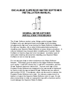 Предварительный просмотр 2 страницы Excalibur Water Systems Superior Series Installation Manual