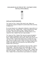 Предварительный просмотр 2 страницы Excalibur Water Systems Value Iron Filter - Sulphur Filter Installation Manual