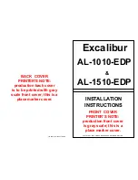 Preview for 1 page of Excalibur AL-1010-EDP Installation Instructions Manual