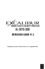 Preview for 1 page of Excalibur AL-1870-3DB Operation Manual