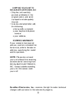 Preview for 9 page of Excalibur Fox Sports Soccer FX201 Operating Manual