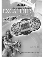 Excalibur MADLIBS 398 Operating Manual preview