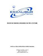 Excalibur REVERSE OSMOSIS DRINKING WATER SYSTEMS Installation, Operation & Service Manual предпросмотр